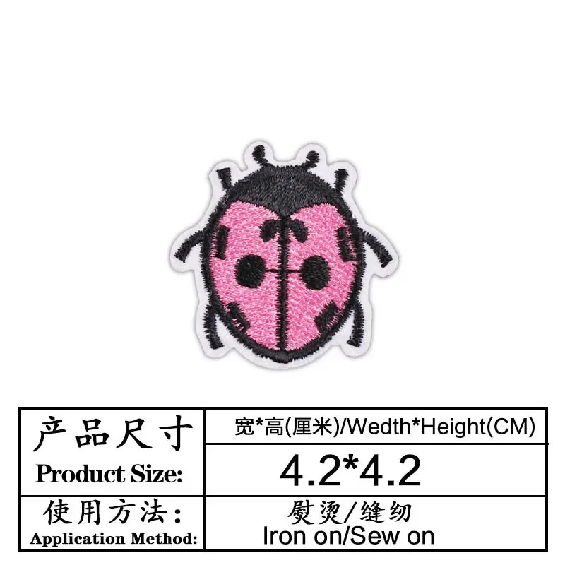 Embroidery Lady Bug - 100 шт./лот, маленькая нашивка с вышивкой,