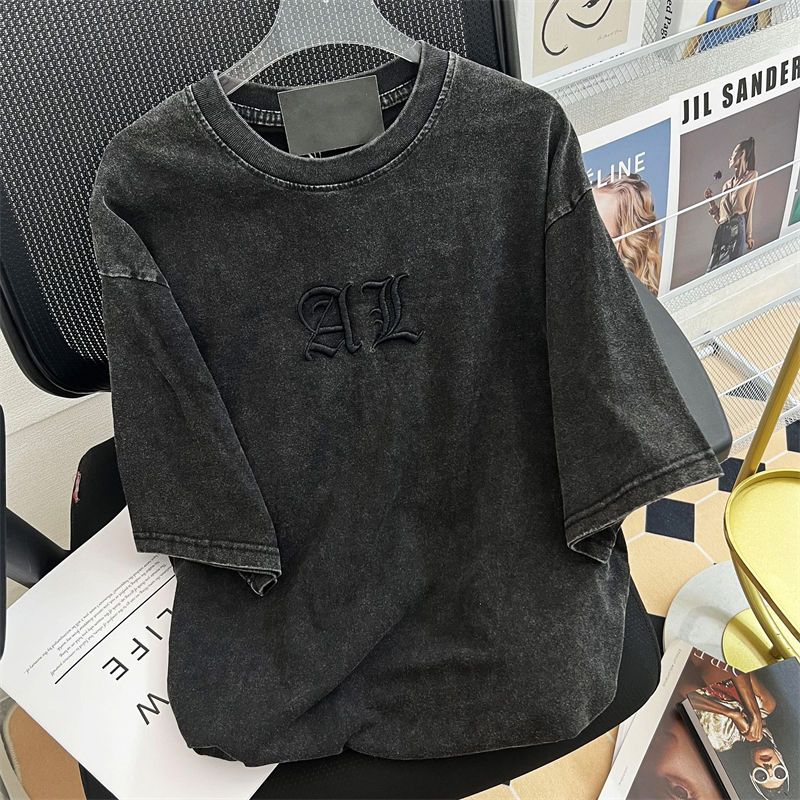 Embroidery Cotton Shirt - Женская футболка с винтажным рисунком, Классическая